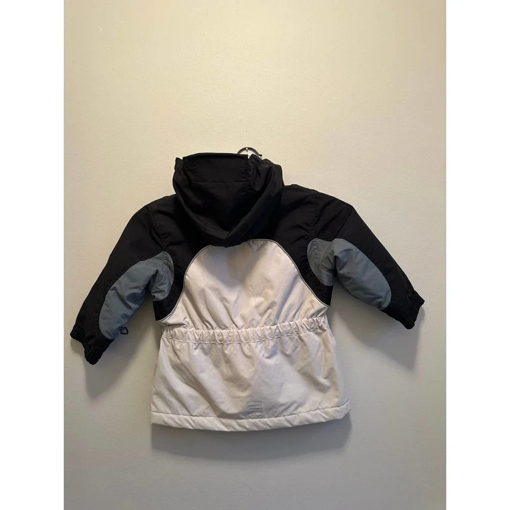 Lands End Kids Winter Jacket Full‎ Zip Up Long Sleeve Hooded, Black Size 3T